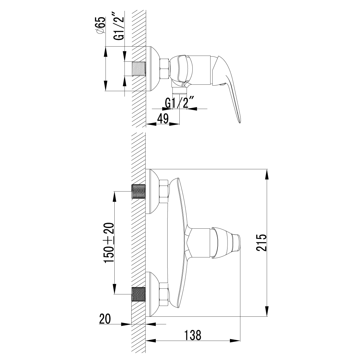 LM1203C plus Advance Смеситель для душа, хром LEMARK