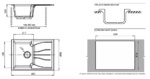 Мойка GRANFEST GF-S680L чаша+крыло 680х498 мм (топаз)