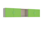 Полка навесная Мийа-2 (2050*432*300, лайм ( зеленый )/дуб молочн., 3 места)АЛ-24