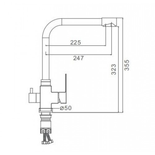 43899-2 Смеситель Кухня Frap d-35 под фильтр для питьевой воды НЕРЖАВЕЙКА