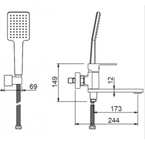 G3283-8 Смеситель Ванна GAPPO d-35 излив-переключатель на лейку (белый/хром)