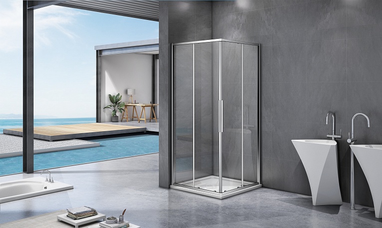 Душ.ограждение GOOD DOOR IDEA CR-100-C-CH Г-образное, стекло Прозр 6мм профиль хром (без поддона и автослива)