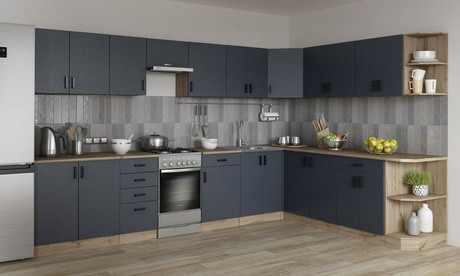 Графит + дуб вотан = Актуальная комбинация для современной кухни!